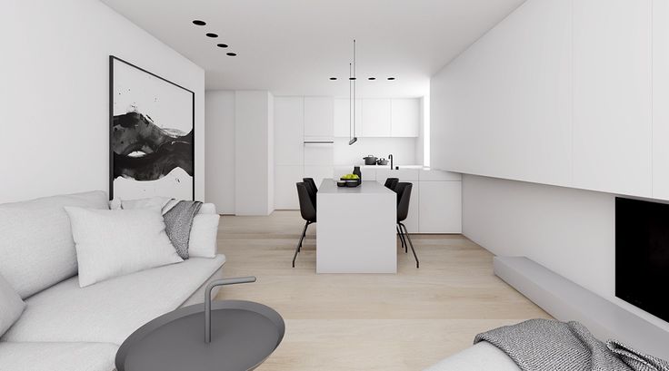 Квартира дизайн интерьера минимализм 4 Monochrome, Minimalist Spaces Creating Black and White Magic Minimalist living