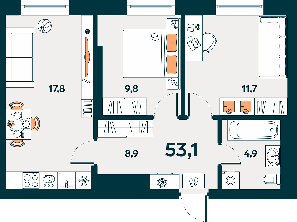 Квартира евротрешка планировка Евротрешка планировка HeatProf.ru