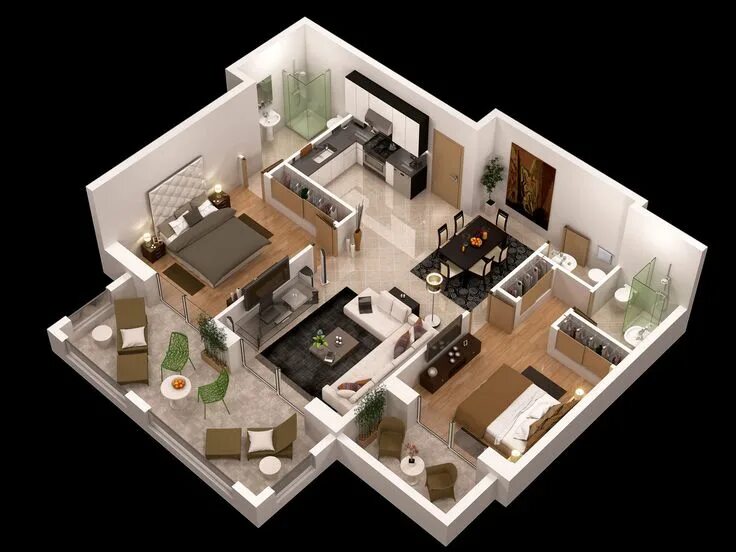 Квартира фото схема Find the best global talent. House floor plans, 3d house plans, Model house plan