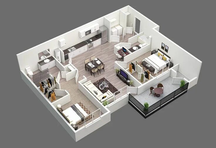 Квартира фото схема 2 Bed 2 Bath 1103sf House floor design, Small house design plans, Guest house pl