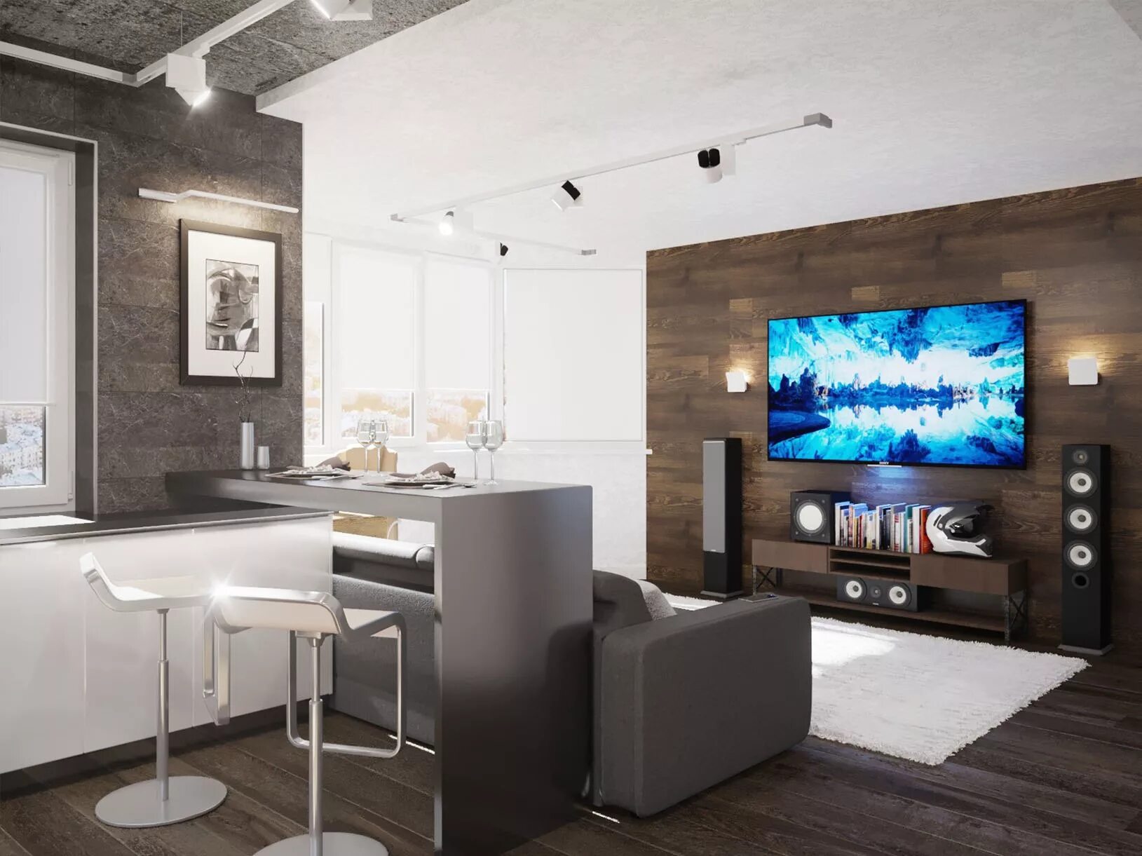 Квартира холостяка дизайн Фактурная квартира холостяка