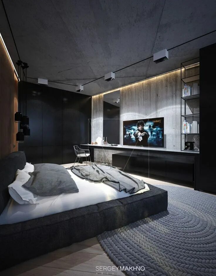 Квартира холостяка дизайн MAKHNO Studio - MAKHNO Studio added a new photo. Diseño de dormitorio para hombr