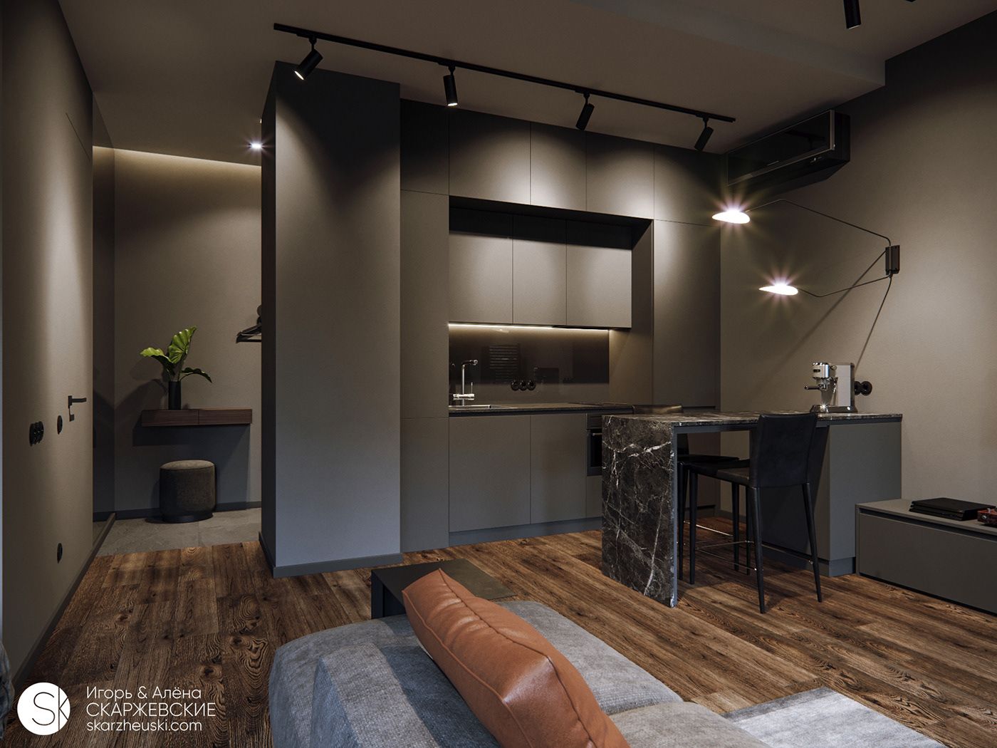 Квартира холостяка дизайн ON THE DARK SIDE. Small apartment in Minsk on Behance Small room design, Condo i
