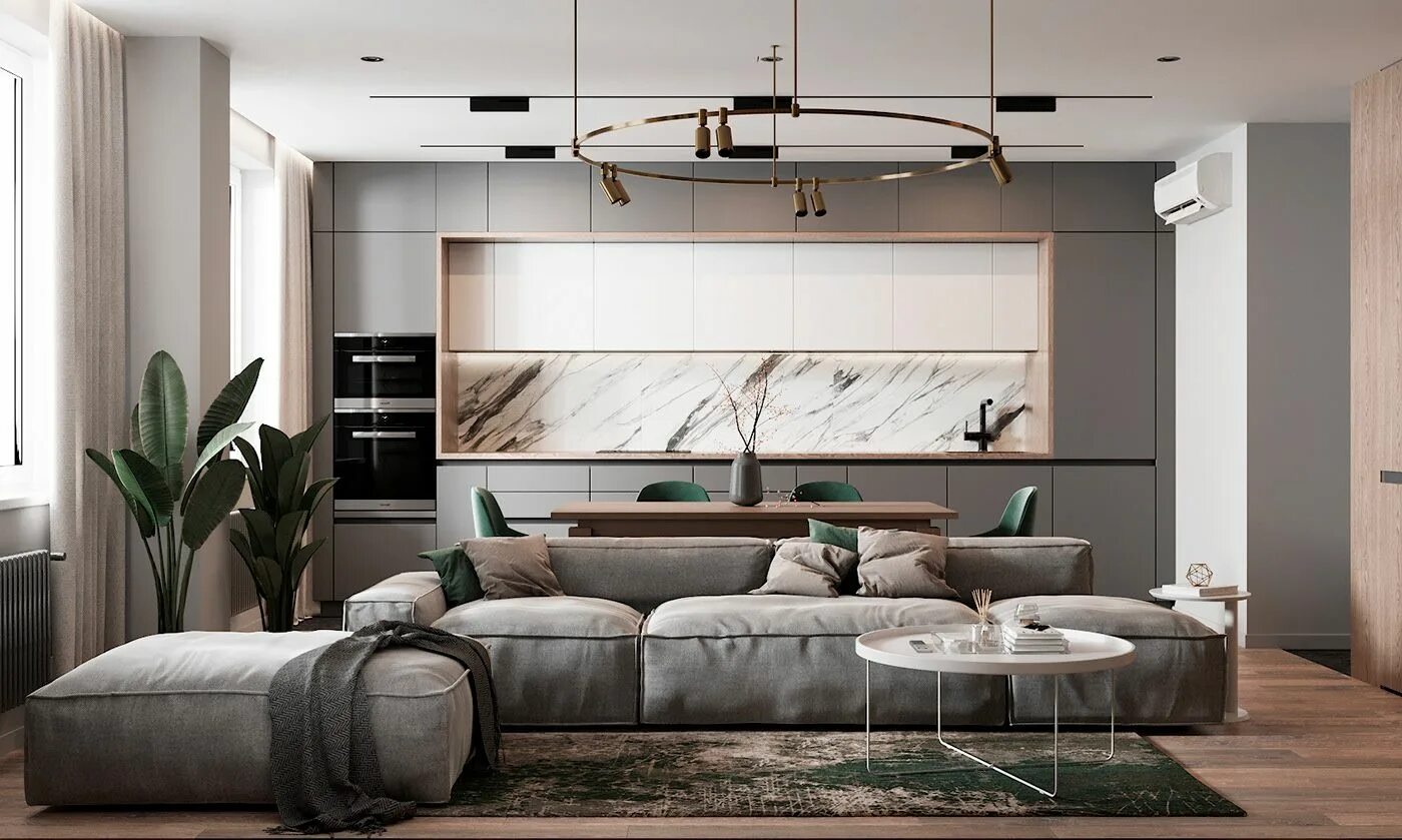 Квартира интерьер 2023 green apartment on Behance Green apartment, Apartment interior, Interior design 