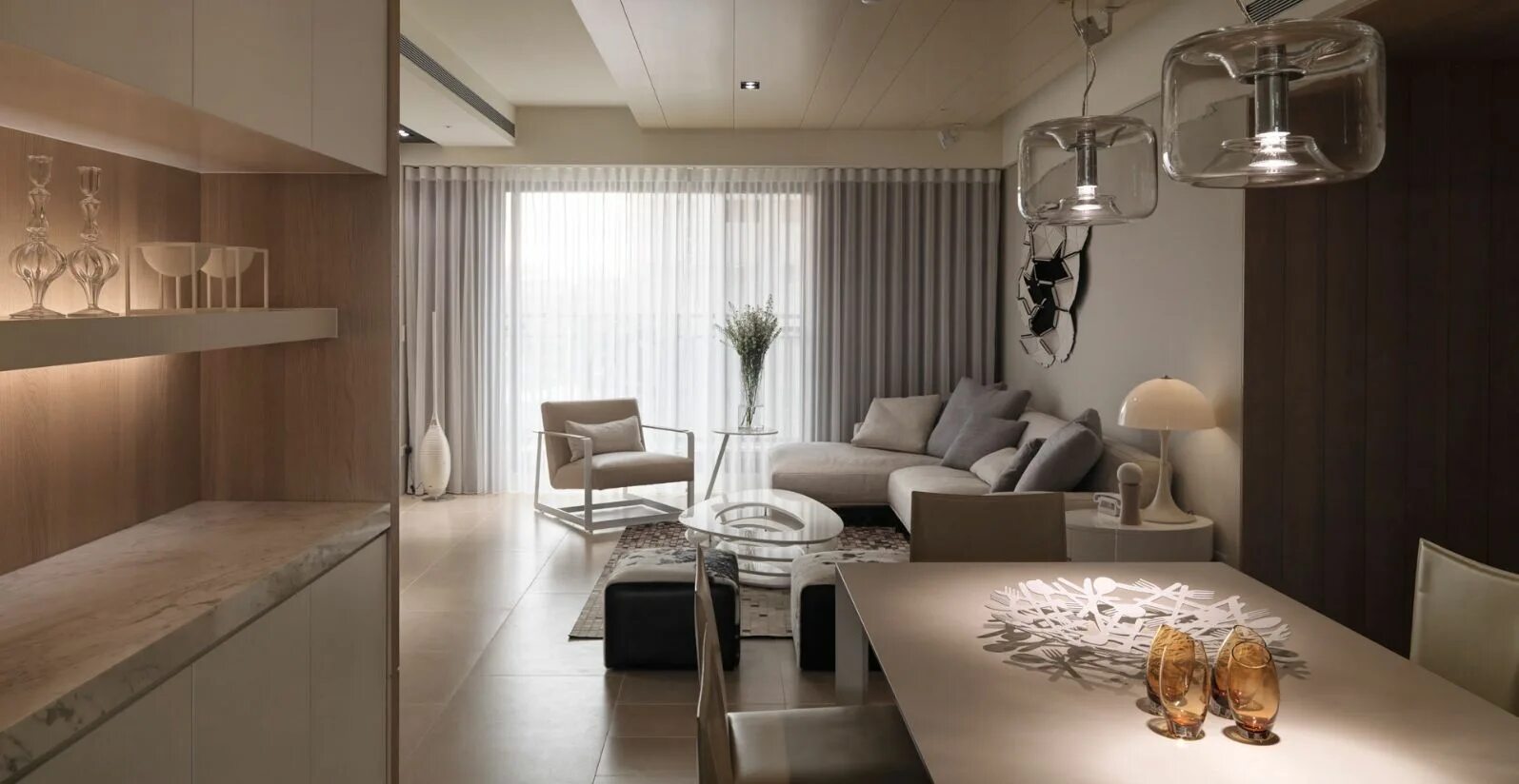 Квартира интерьер дизайн идеи фото Neutral Contemporary Apartment by W.C.H Design Studio Contemporary apartment, Ap