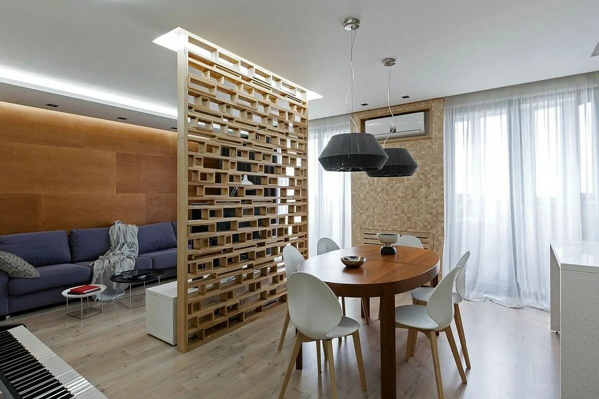 Квартира интерьер перегородки A Lesson in Delineating Space without Walls: Modern Apartment in Ukraine Small a