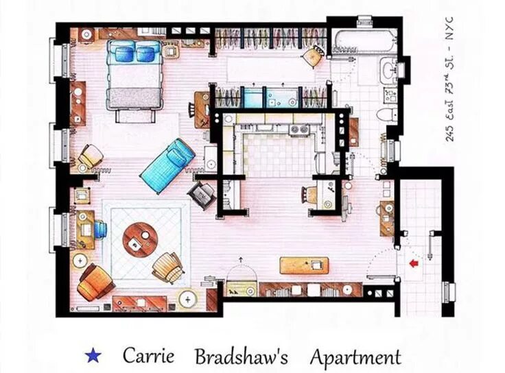Квартира кэрри планировка Carrie Bradshaw's apartment - http://www.usbuildingdigest.com/columns/architectu