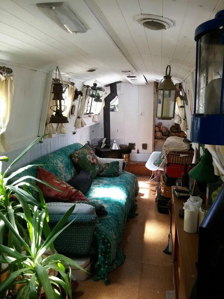 Квартира корабль фото Beautiful 65' Harborough Marine cruiser stern London liveaboard narrowboat eBay 