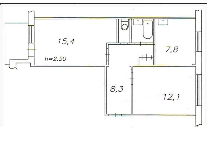 Квартира ленинградка планировка Купить 2-комнатную квартиру, 48 м² по адресу Красноярск, улица 9 Мая, 29, 4 этаж