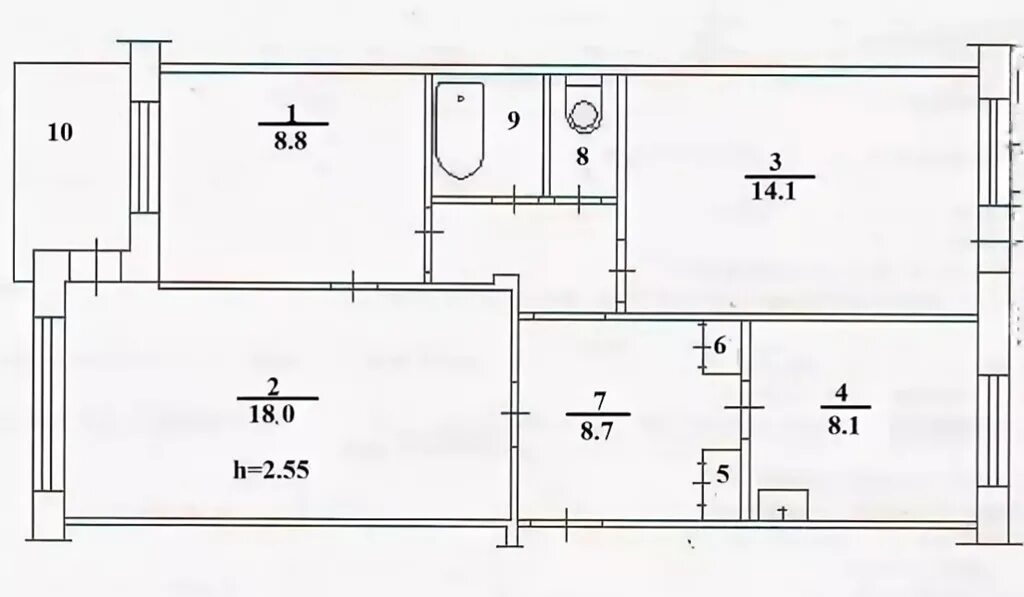 Квартира ленинградка планировка Объявление № 72233250 - продажа трехкомнатной квартиры в Красноярске, Ленинском 