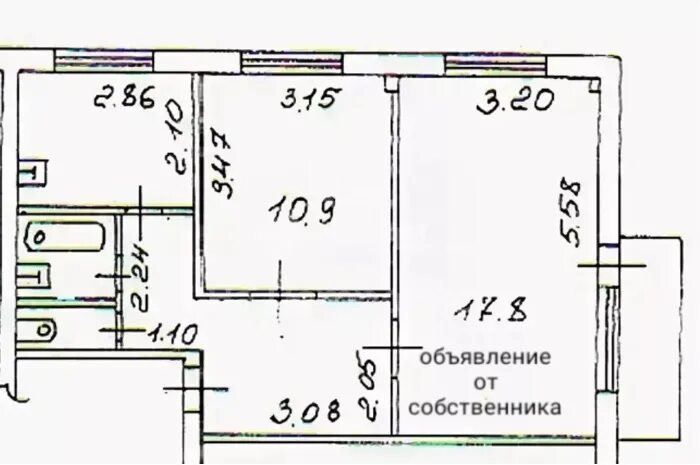 Квартира ленинградка планировка Купить 2-комнатную квартиру, 48.8 м² по адресу Красноярск, Ленинский район, микр