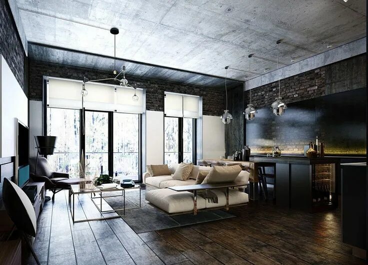 Квартира лофт дизайн фото How To Design Industrial Style Bachelor Pads: 4 Examples Apartment design, Moder