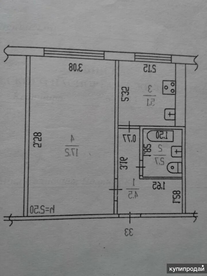 Квартира малосемейка планировка 1-к квартира, 30 м2, 6/9 эт. в Барнауле