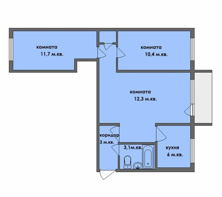 Квартира московской планировки 3 комнаты планировка дома серии 438 House plans, Floor plans, House design