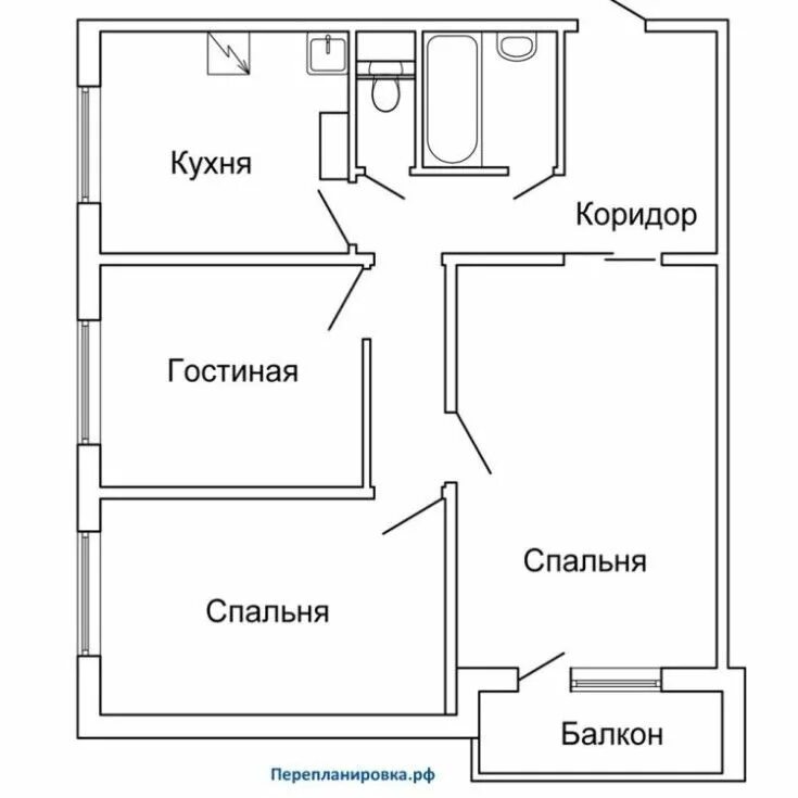 Квартира московской планировки 3 комнаты Схемы и фото планировок 3х комнатных квартир удачные решения - 2019 Дизайн Интер