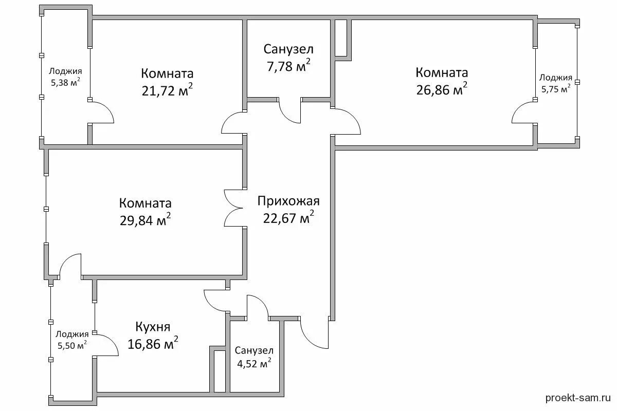 Квартира московской планировки 3 комнаты Планировка квартиры план фото - DelaDom.ru