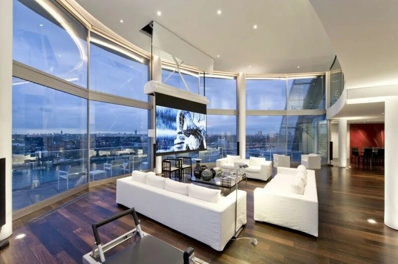 Квартира на земле фото Riverside Penthouse by Richard Meier HomeDSGN Penthouse interior, Luxury penthou