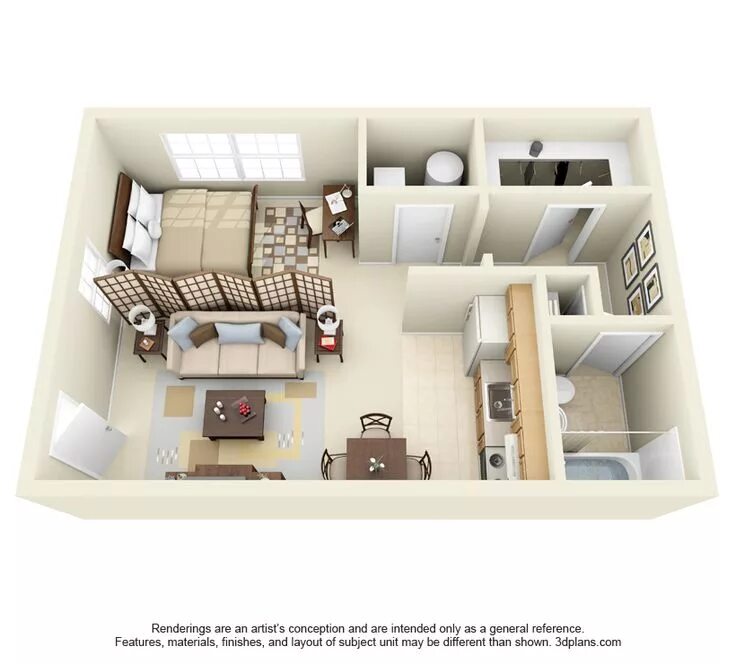 Квартира планировка для семьи Efficiency 375 Sq ft. Small apartment design, Apartment layout, Small apartment 