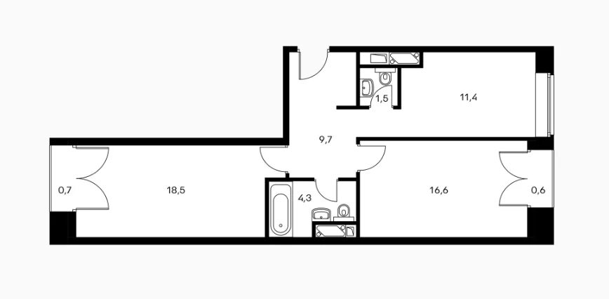 Квартира распашонка 3 комнатная планировка Планировки квартир в ЖК Западный порт (Москва) Avaho.ru