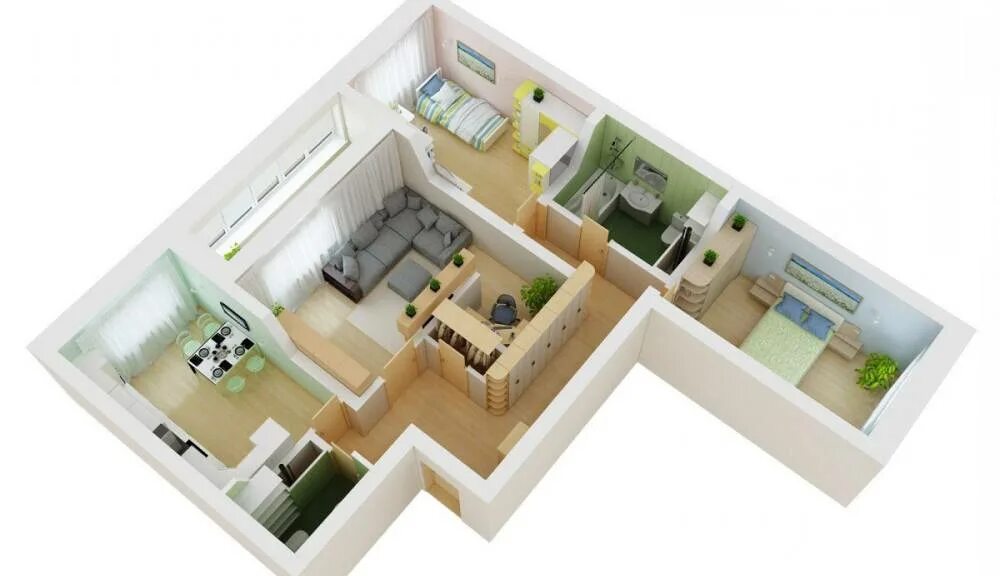 Квартира распашонка 3 комнатная планировка Дизайн проект трехкомнатной квартиры панельного дома - фото, советы