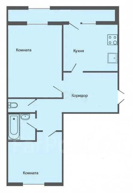 Квартира распашонка планировка 2 комнатная Продается 2-х комн кв 52кв.м - Купить 2-комнатная квартиру в Уссурийске ФарПост