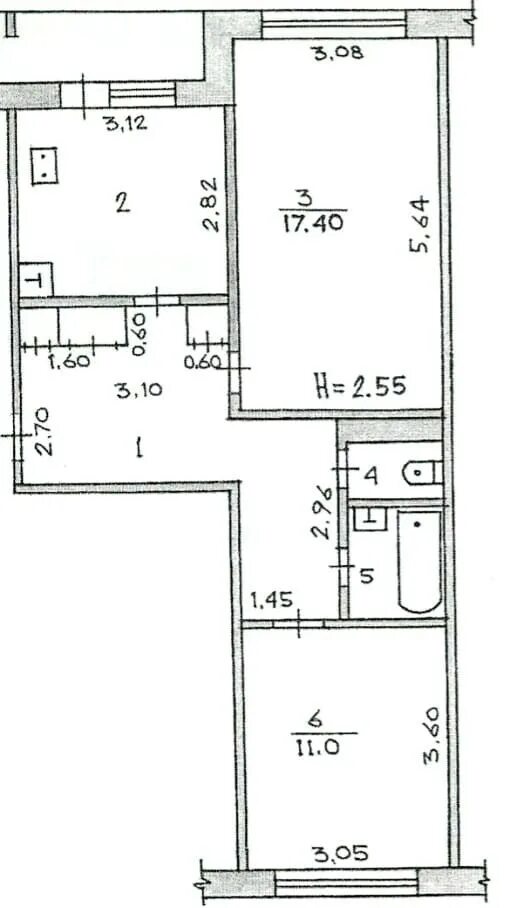 Квартира распашонка планировка 3 Купить 2-комнатную квартиру, 53.3 м² по адресу Московская область, Богородский г