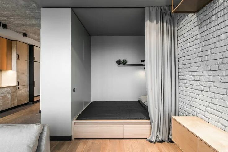 Квартира с нишей идеи оформления Pin on Bedroom Small apartment bedrooms, Small studio apartments, Bedroom design