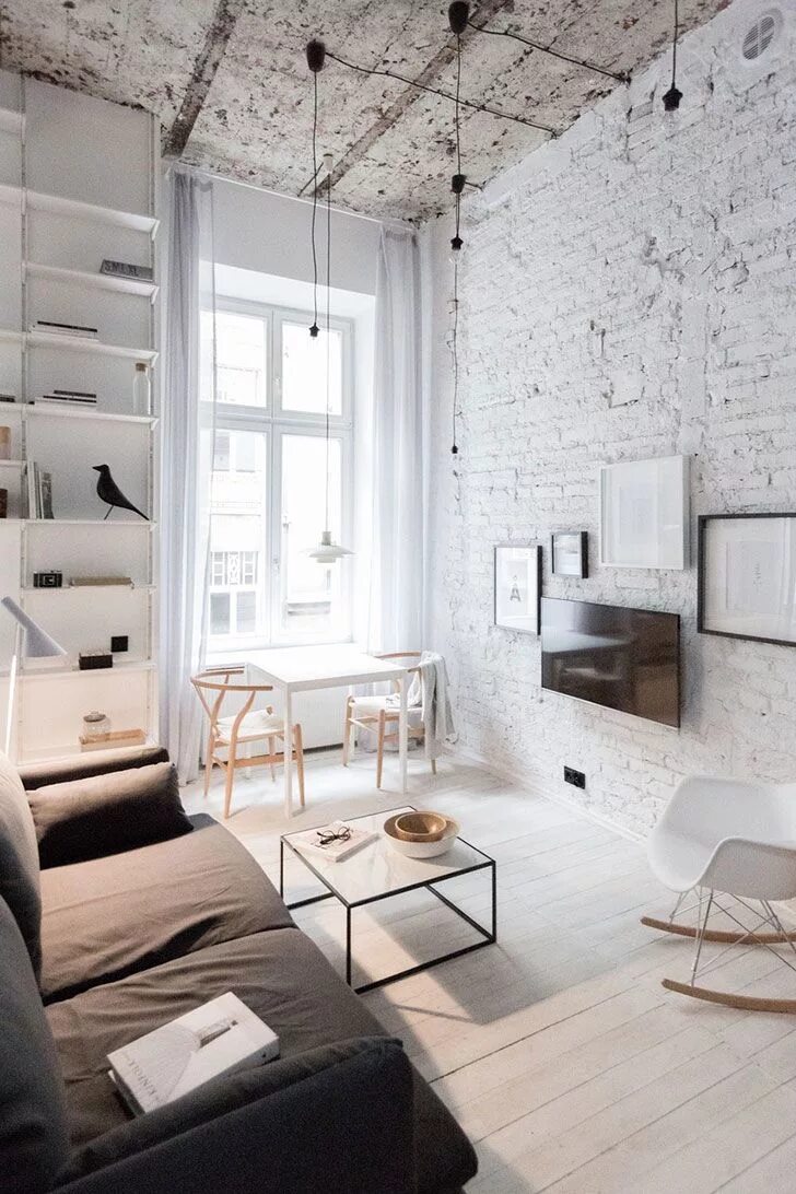 Квартира стиль лофт светлая Airy Scandinavian apartment in Poland (35 sqm) )◾ Photos ◾ Ideas ◾ Design Интерь