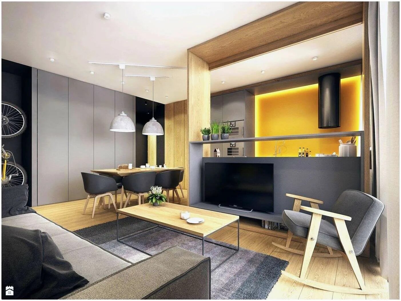 Квартира студия дизайн гостиной Amenagement Petit Salon Cuisine Apartment interior, Modern apartment decor, Apar