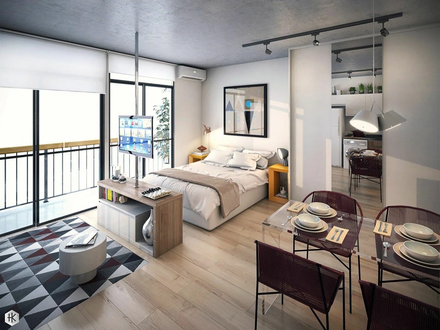 Квартира студия дизайн интерьера 5 Small Studio Apartments With Beautiful Design Small apartment interior, Small 