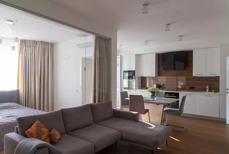 Квартира студия два окна дизайн Небольшая квартира для молодой пары в новостройке Квартира для молодой пары, Неб