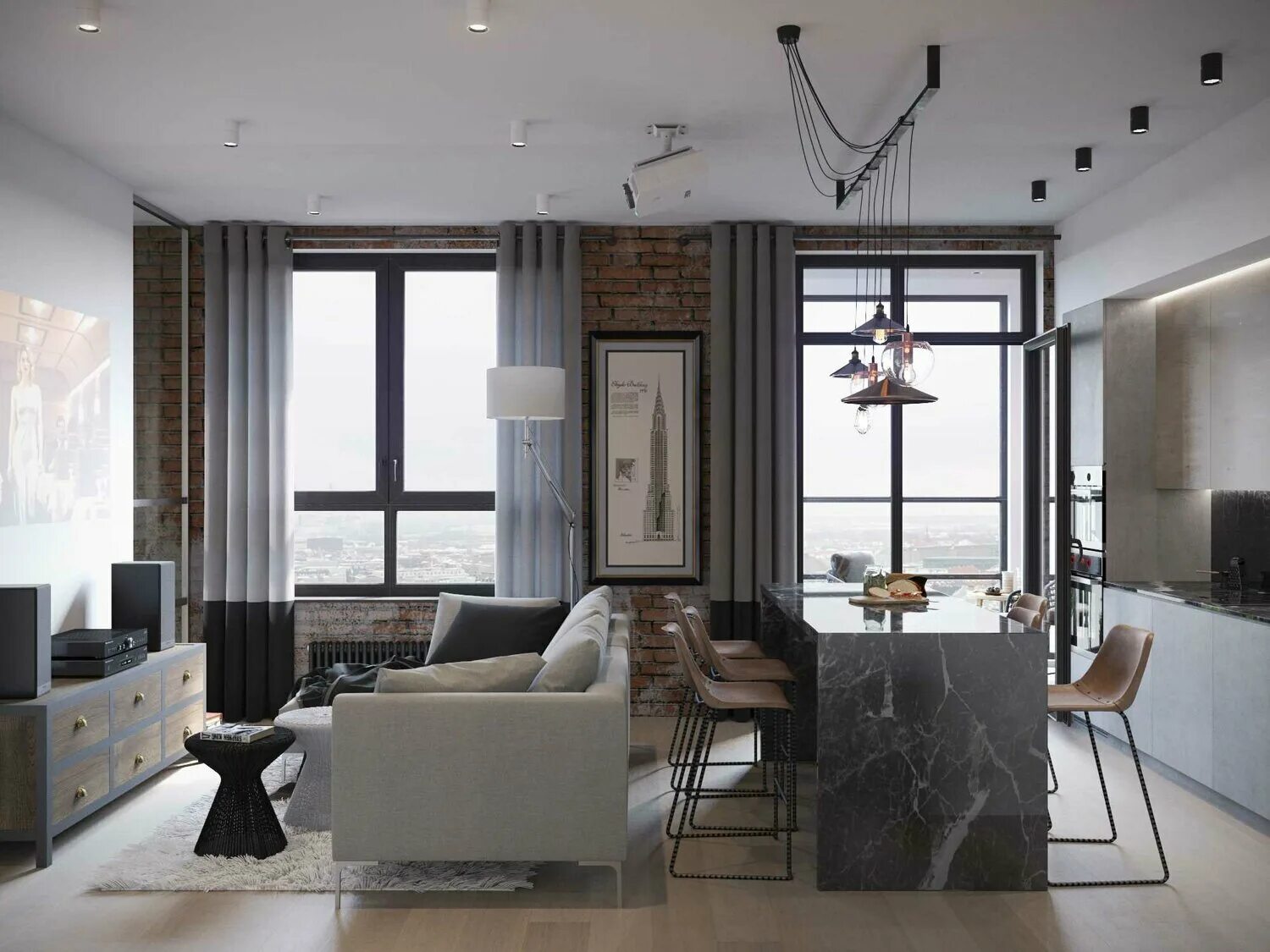 Квартира студия два окна дизайн Авторский надзор в дизайне интерьеров в Гульдале - Дизайнеры интерьеров - Дизайн