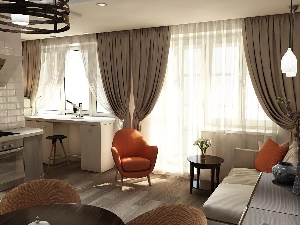 Квартира студия два окна дизайн Дизайн студии с двумя окнами