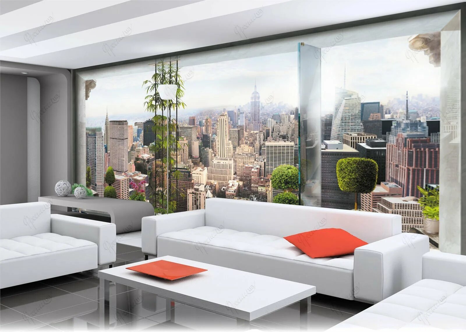 Квартира студия фото обои Угловые фотообои расширяющие пространство - 72 фото