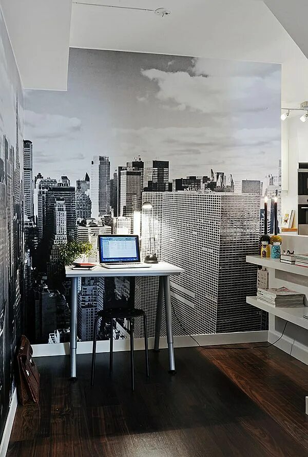 Квартира студия фото обои Another Unique Modern Style Apartment Office design inspiration, Modern arrangem