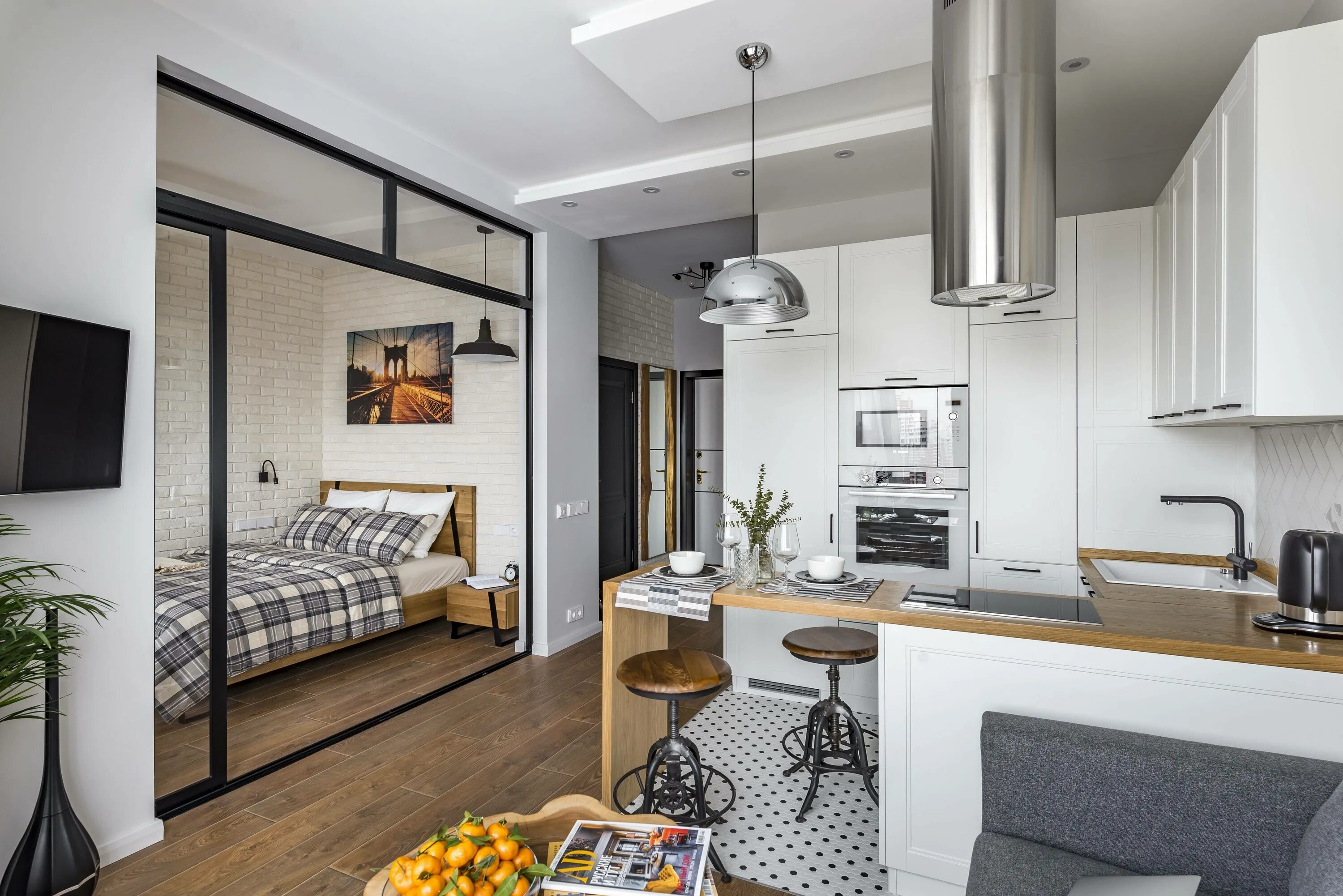 Квартира студия интерьер фото 25 Дизайн проект маленькой студии