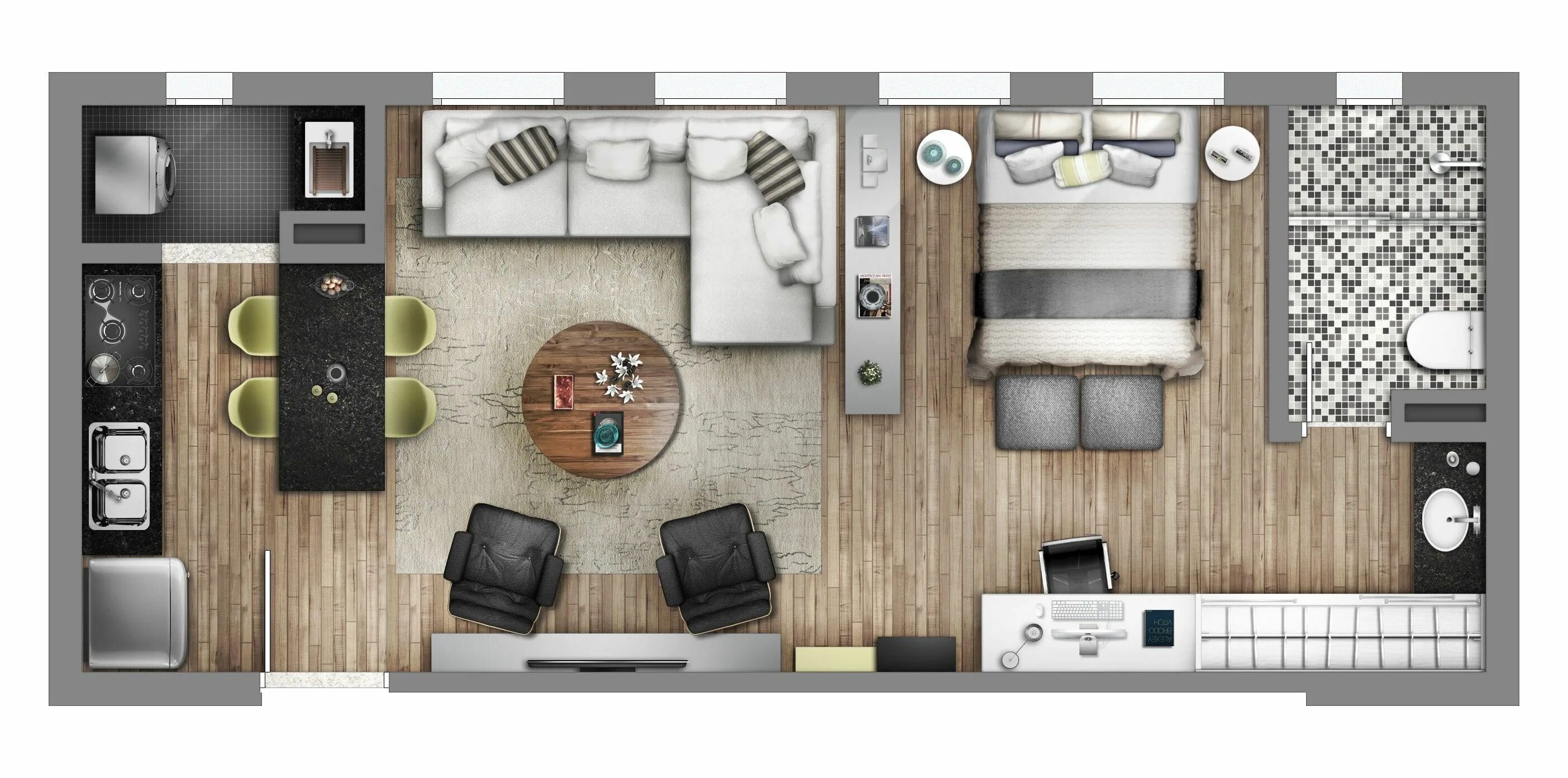 Квартира студия планировка Smart - Lageado 167 Layout de um apartamento estilo estúdio, Layouts casa, Layou