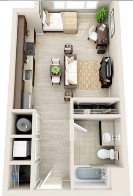 Квартира студия планировка Nice, realistic layout for studio apartment . Small apartment layout, Studio apa