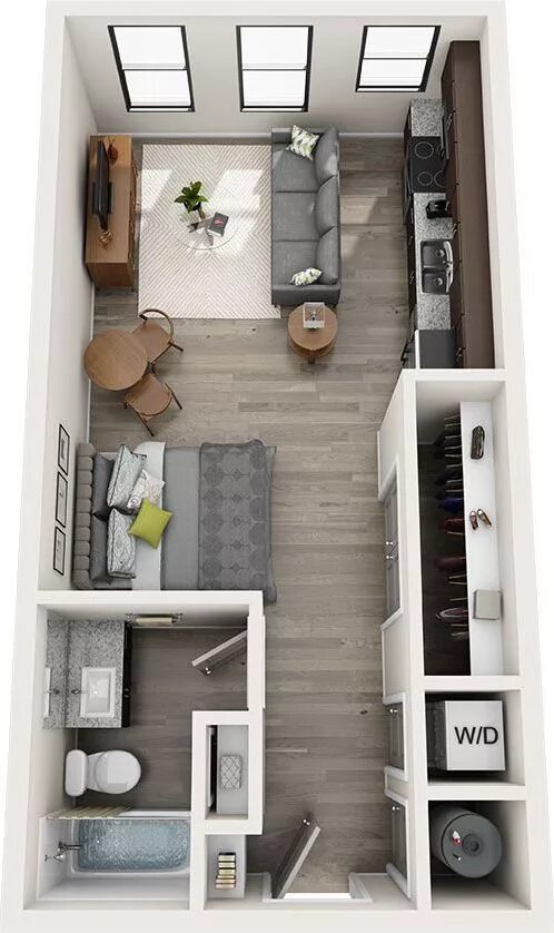 Квартира студия планировка дизайн Loading... Studio apartment living, Apartment layout, Small apartment design