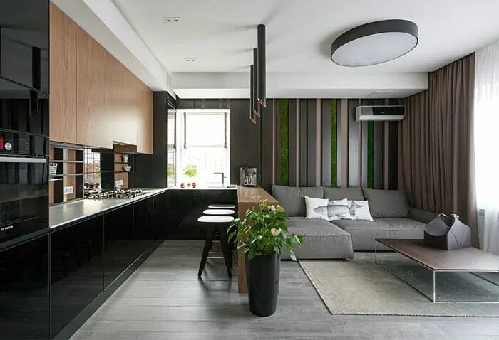 Квартира студия современный дизайн фото Fresh Design of Modern Urban Apartment by SVOYA Studio (InteriorZine.com) Landha