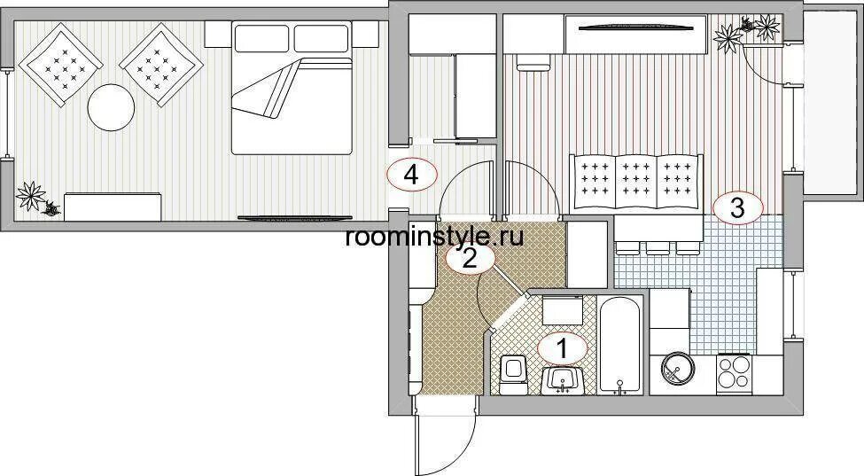 Квартира трамвайчиком планировка двухкомнатная хрущевка дизайн спальни Перепланировка хрущевки 2 комнаты (Варианты + 90 Фото)