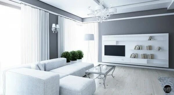 Квартира в бело серых тонах интерьер фото 3 Sparkling Apartments That Shine with Wonderful White White sofa set, Apartment