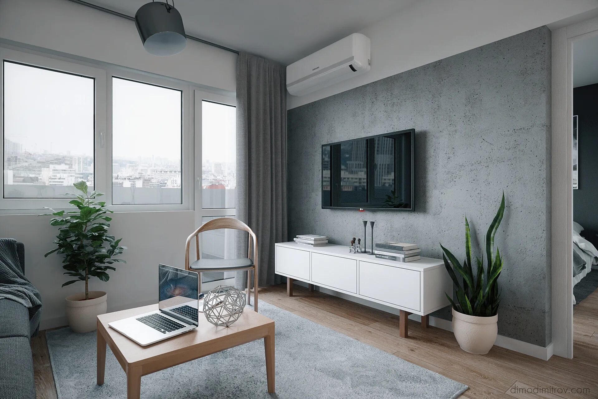 Квартира в бело серых тонах интерьер фото Small Apartment :: Behance