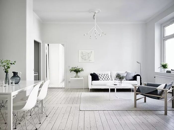 Квартира в белом цвете интерьер фото Simple and Minimalist All-White Apartment in Gothenburg - Nordic Design Minimali