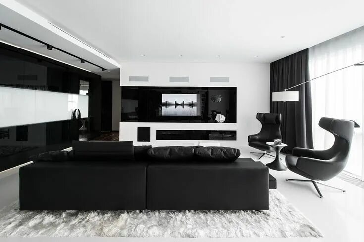 Квартира в черно белом стиле фото Futuristic fascination. Pure black & white interior style by @geometrix.d. Black