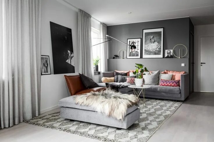 Квартира в сером стиле фото Liljeholmen Home by Stylingbolaget HomeAdore Living room scandinavian, Modern li