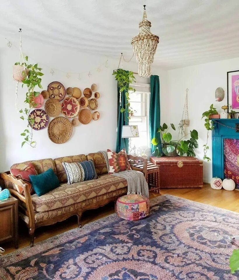 Квартира в стиле бохо дизайн фото Home interior design - ABC Homy Bohemian style living room, Living room designs,