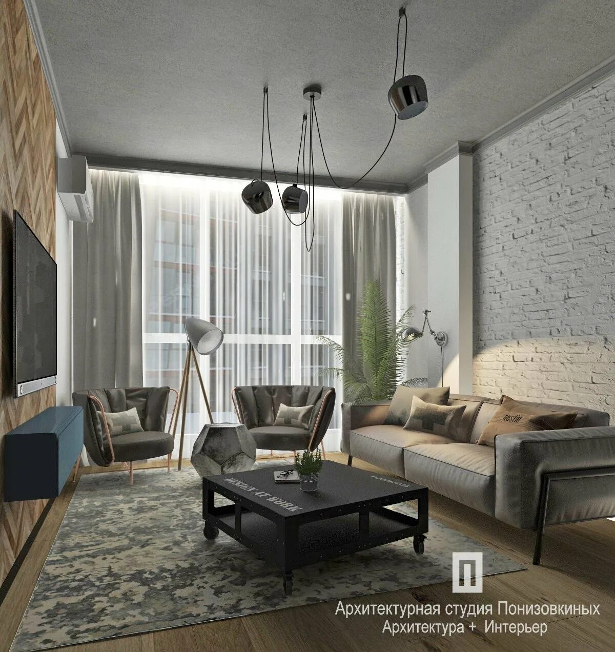 Квартира в стиле лофт фото светлая Квартира в стиле лофт светлая фото Deco-Flat.ru