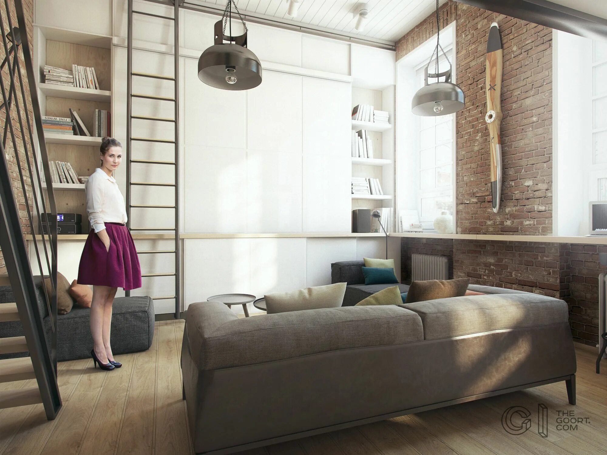 Квартира в стиле лофт светлые тона Haruki's apartment by The Goort Apartment design, Apartment interior, Apartment 