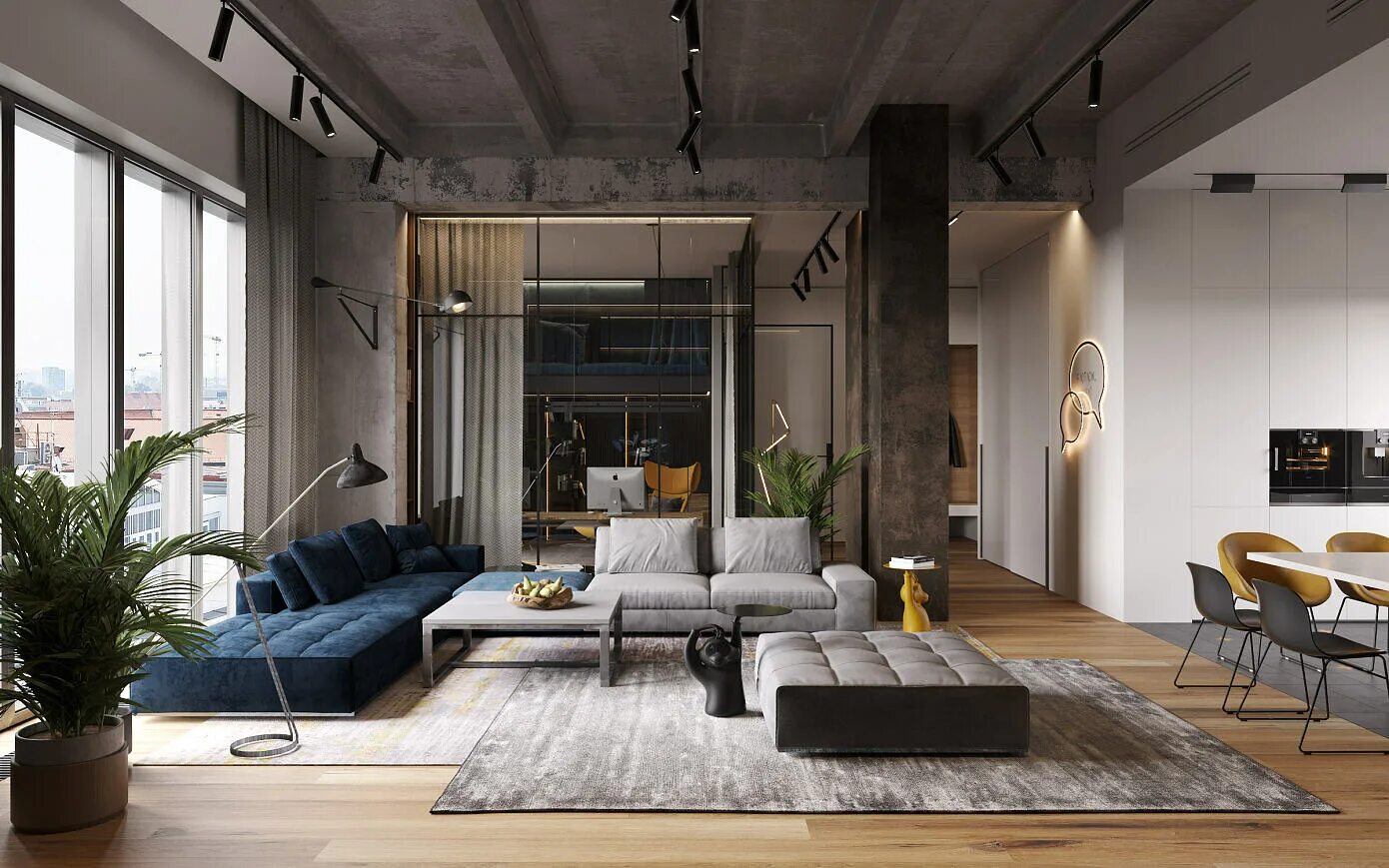 Квартира в стиле современный лофт 001-loft-cartelle-design HomeAdore